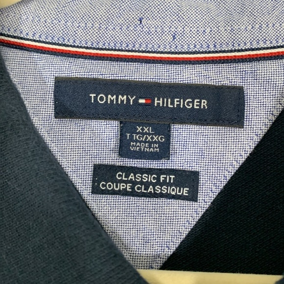 Tommy Hilfiger Classic Fit Navy Blue Short Sleeve Polo  100% Cotton size XXL - Picture 4 of 6